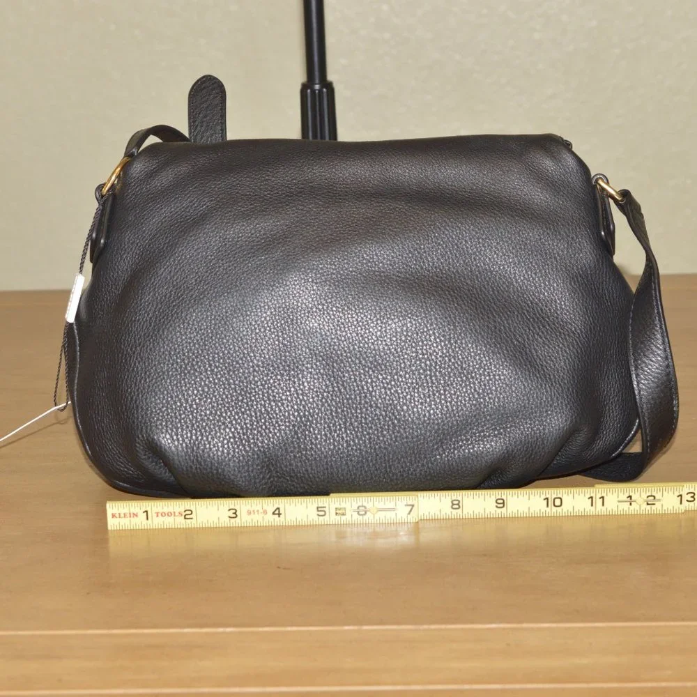 New Marc Jacobs New York Black Italian Leather Crossbody Bag NWT - Picture 2 of 12